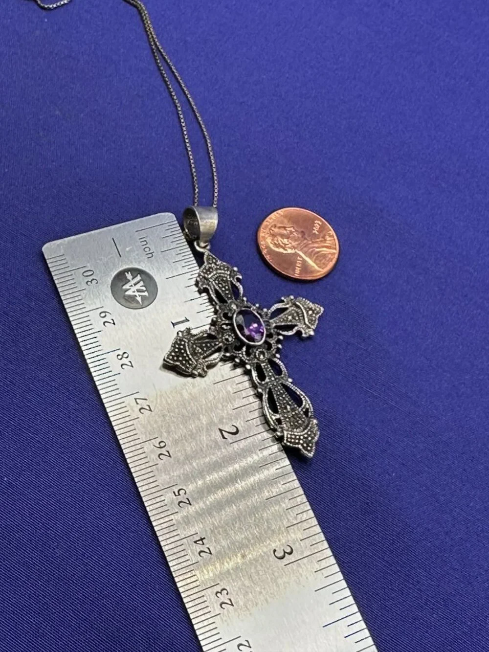 Charles Winston 925 Art Deco Revival Cross Pendant